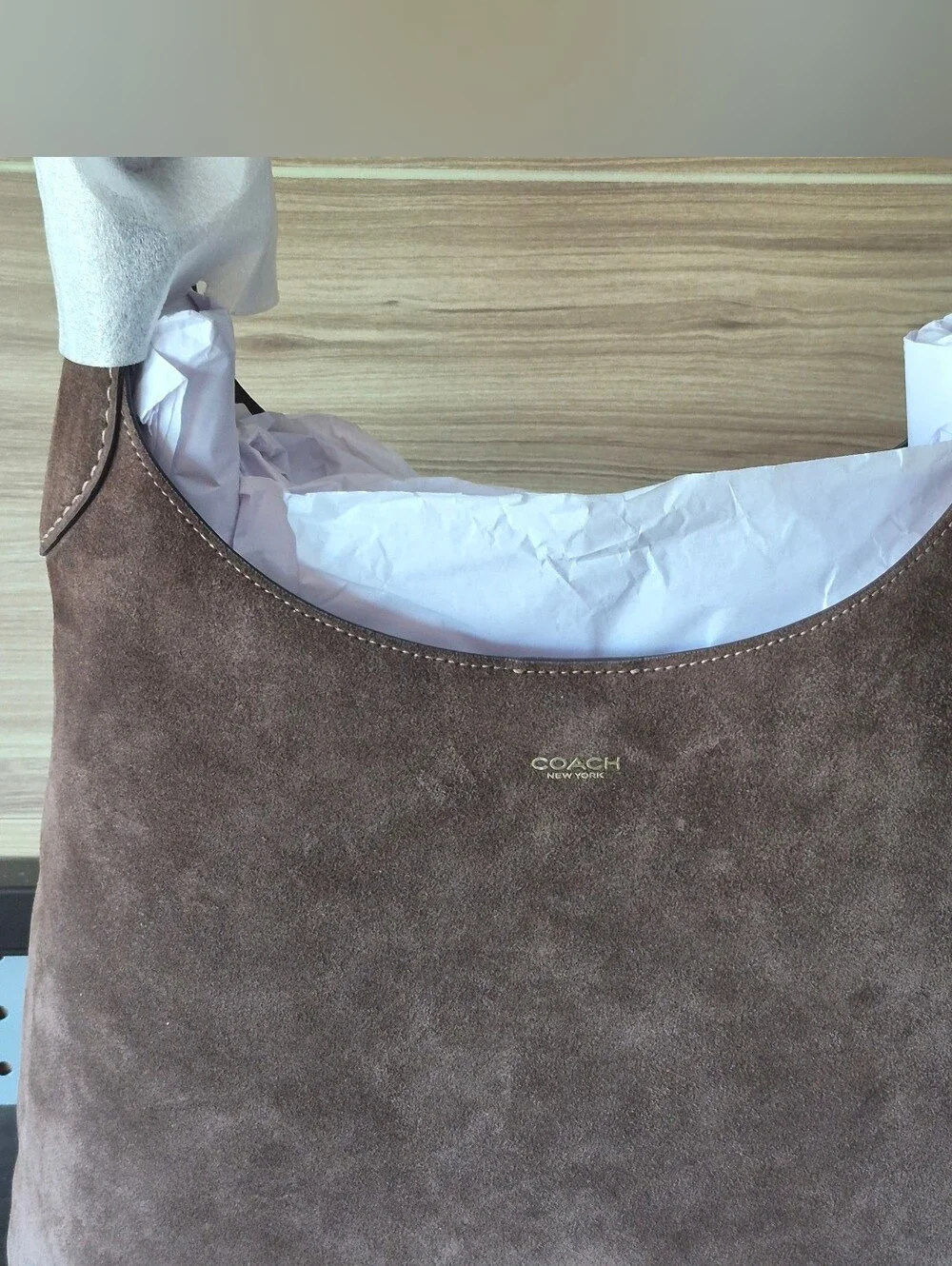 NWT Coach Brooklyn Shoulder Bag 28 In Brown Suede